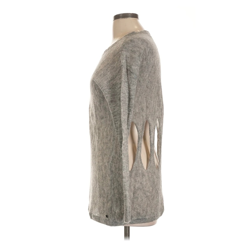 One Grey Day Alpaca Merino Wool Blend Back Cutout Sweater Gray Size L - Picture 4 of 12